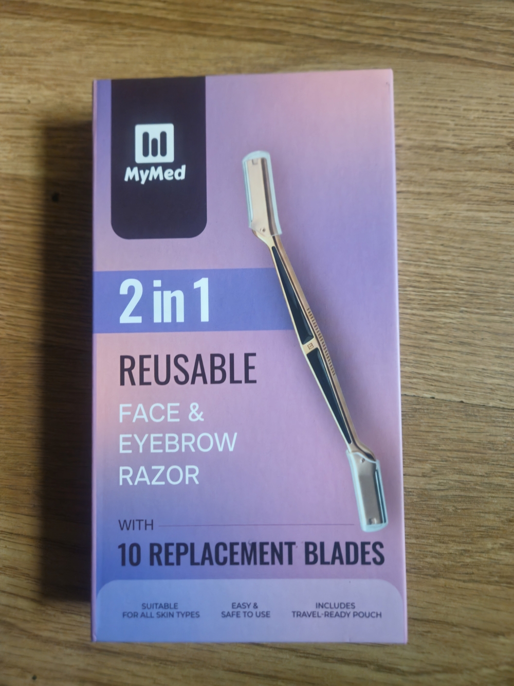 MyMed 2-in-1 Reusable Face & Eyebrow Razor - Pink/Purple